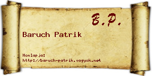 Baruch Patrik névjegykártya